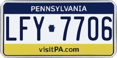 PA license plate LFY7706