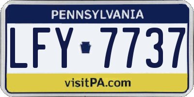 PA license plate LFY7737