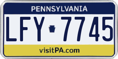 PA license plate LFY7745