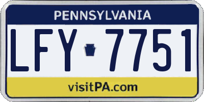PA license plate LFY7751