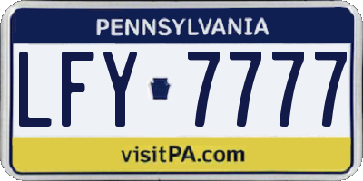 PA license plate LFY7777