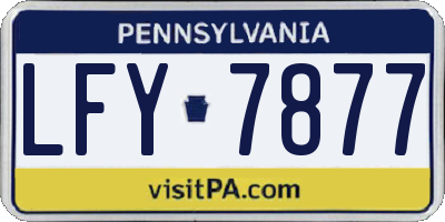 PA license plate LFY7877
