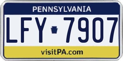 PA license plate LFY7907