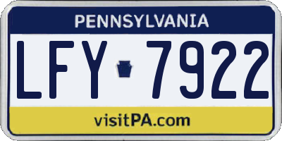 PA license plate LFY7922