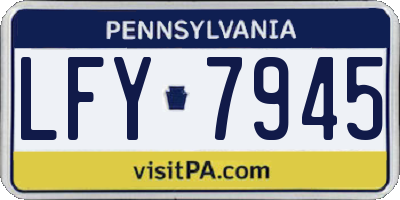 PA license plate LFY7945