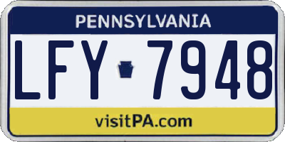 PA license plate LFY7948