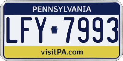 PA license plate LFY7993