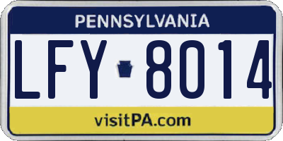 PA license plate LFY8014