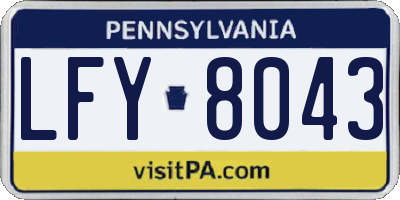 PA license plate LFY8043