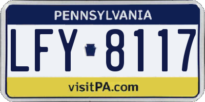 PA license plate LFY8117