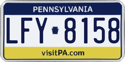 PA license plate LFY8158