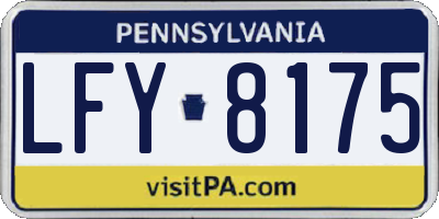 PA license plate LFY8175