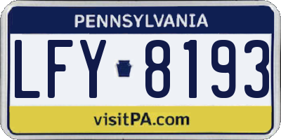 PA license plate LFY8193