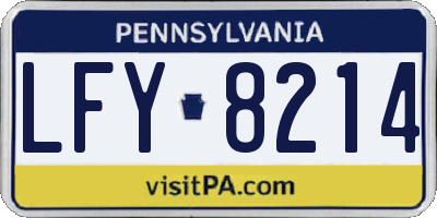 PA license plate LFY8214