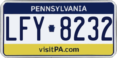 PA license plate LFY8232