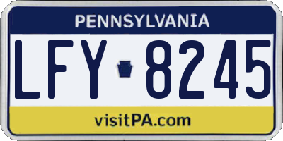PA license plate LFY8245