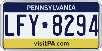 PA license plate LFY8294