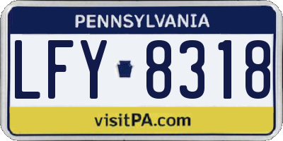 PA license plate LFY8318