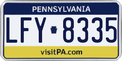 PA license plate LFY8335