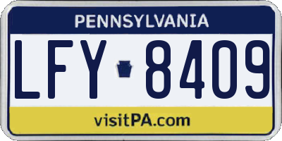 PA license plate LFY8409