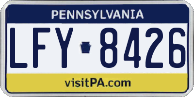 PA license plate LFY8426