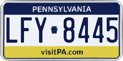 PA license plate LFY8445