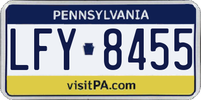 PA license plate LFY8455