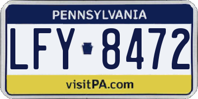 PA license plate LFY8472