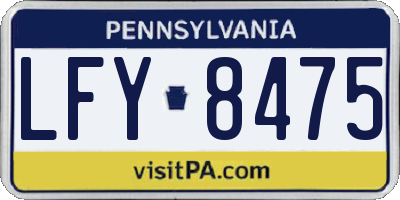 PA license plate LFY8475