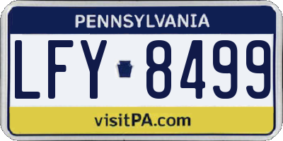 PA license plate LFY8499