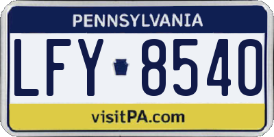 PA license plate LFY8540