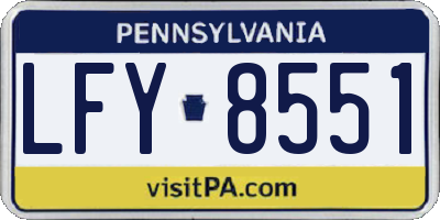 PA license plate LFY8551