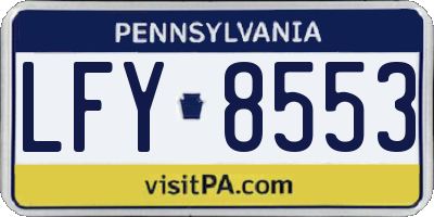 PA license plate LFY8553