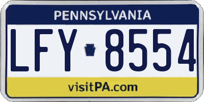 PA license plate LFY8554