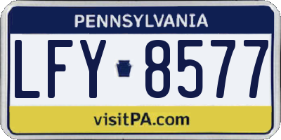 PA license plate LFY8577