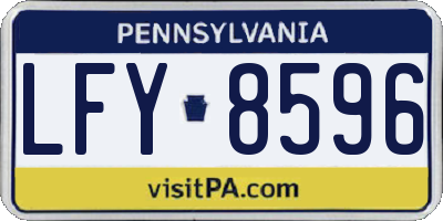 PA license plate LFY8596