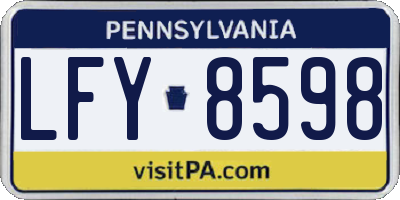 PA license plate LFY8598