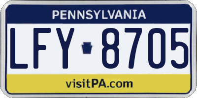 PA license plate LFY8705