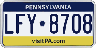 PA license plate LFY8708