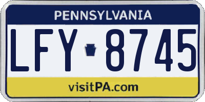 PA license plate LFY8745