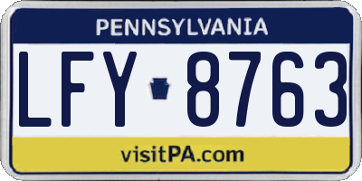 PA license plate LFY8763