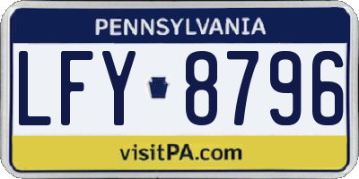 PA license plate LFY8796