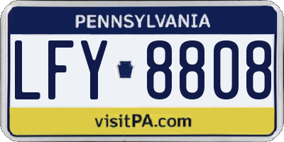 PA license plate LFY8808