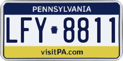 PA license plate LFY8811