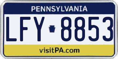 PA license plate LFY8853