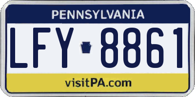 PA license plate LFY8861