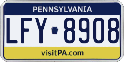 PA license plate LFY8908