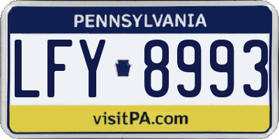 PA license plate LFY8993