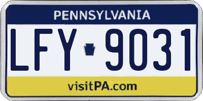 PA license plate LFY9031