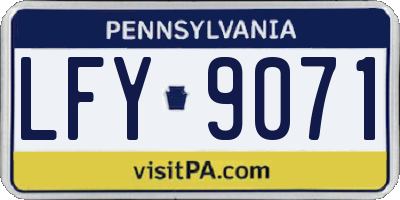 PA license plate LFY9071